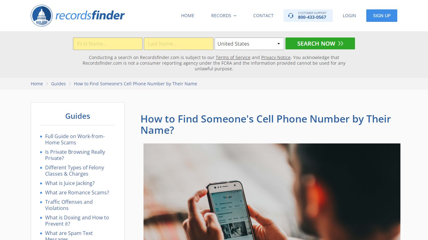 How to Find Someone's Cell Phone Number? - RecordsFinder